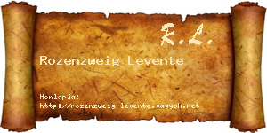 Rozenzweig Levente névjegykártya